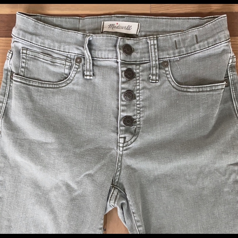 Madewell 9 inch High Rise Skinny Jeans Sage Green
